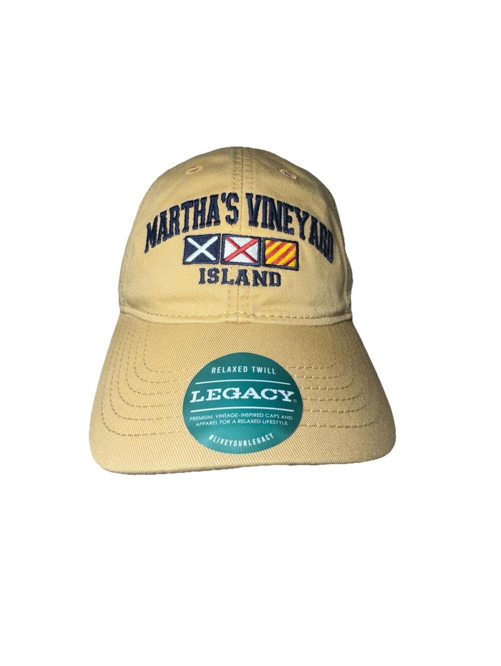 Martha’s Vineyard Island Legacy Relaxed Twill Hat Cap Khaki Adjustable NWT